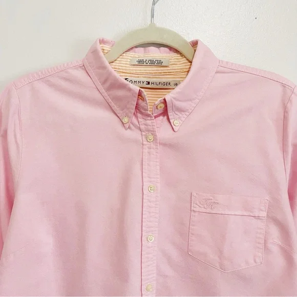 Tommy Hilfiger Women’s 100% Cotton Oxford Button Down Long Sleeve Shirt Size L - Picture 3 of 8